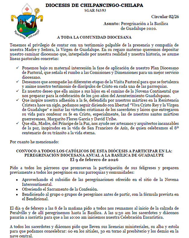 Visita diocesana a la Basilica de guadalupe
