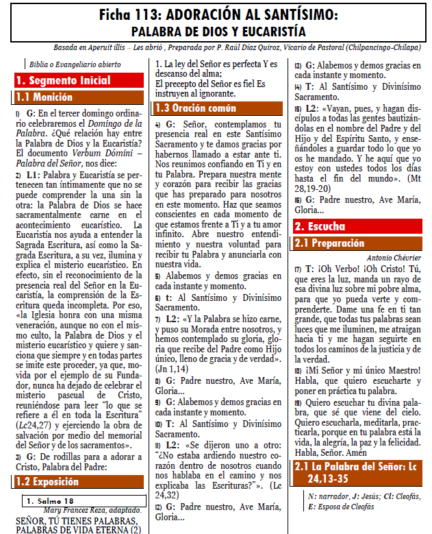 Palabra de Dios y Eucaristía