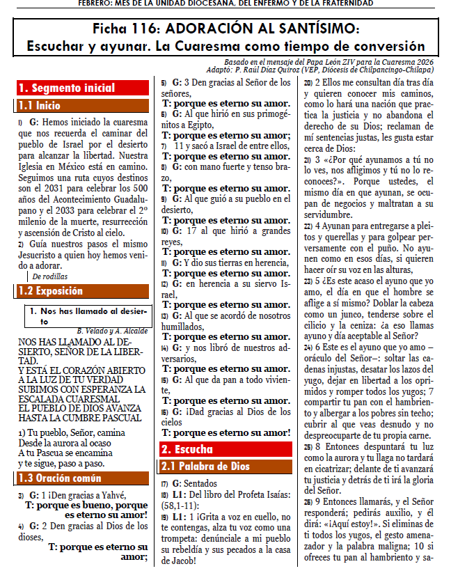 hora santa jueves 19 de febrero de 2026