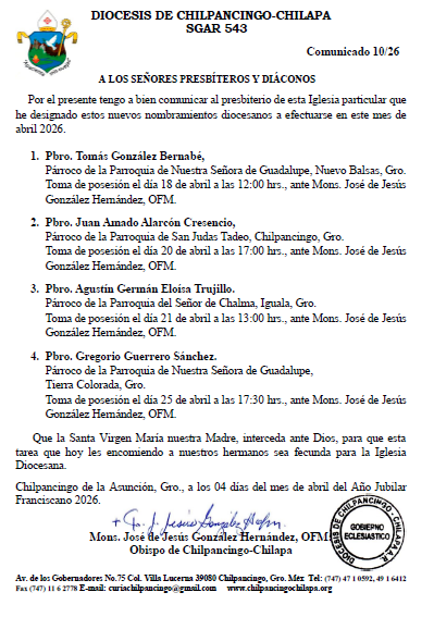 nuevos nombramientos diocesanos